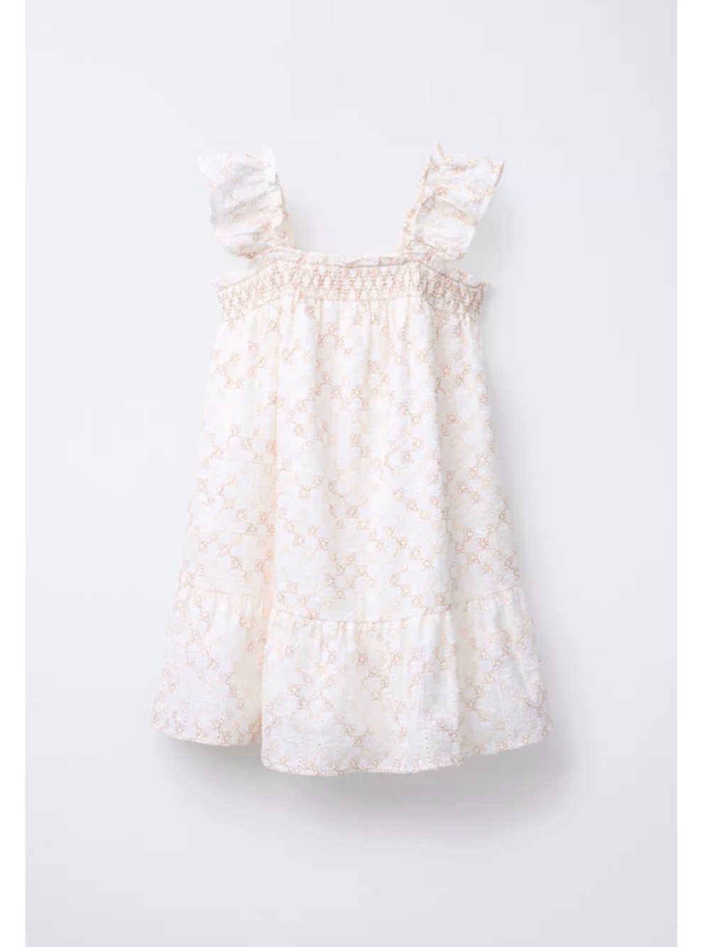 ZARA White Eyelet Ruffle-Strap Sundress